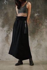 Y's Pink Label Wool Wide Leg High Rise Pants 山本耀司支線 羊毛寬幅綁腰寬褲裙