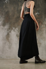 Y's Pink Label Wool Wide Leg High Rise Pants 山本耀司支線 羊毛寬幅綁腰寬褲裙