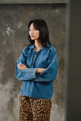Vintage 1960s-70s Fristads Swedish Blue Cotton Twill Zip Work Jacket 雙口袋工裝拉鍊夾克 瑞典製