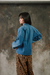 Vintage 1960s-70s Fristads Swedish Blue Cotton Twill Zip Work Jacket 雙口袋工裝拉鍊夾克 瑞典製