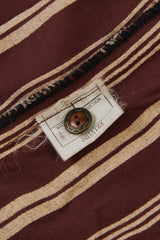POÈTE Shiatzy Chen Retro 70s Point Collar Brown Striped Fluid Shirt 夏姿 70s 復古尖領可可棕條紋單口袋長袖襯衫