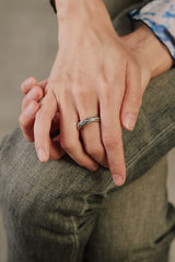 Fluid Wave Double Rib Sterling Silver 925 Ring 工藝薰黑肌理純銀戒