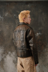 2000s Polo Ralph Lauren Vintage Heavyweight D-Pocket Cowhide Leather 古著重磅牛皮地圖口袋機車夾克 羊毛格紋內襯