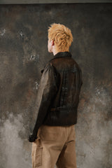 2000s Polo Ralph Lauren Vintage Heavyweight D-Pocket Cowhide Leather 古著重磅牛皮地圖口袋機車夾克 羊毛格紋內襯