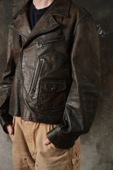 2000s Polo Ralph Lauren Vintage Heavyweight D-Pocket Cowhide Leather 古著重磅牛皮地圖口袋機車夾克 羊毛格紋內襯