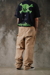 2000s Vintage Carhartt B136 Thrashed Double Knee Pants 卡哈特經典卡其重度破壞做舊黃銅扣工作褲 墨西哥產