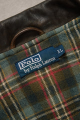 2000s Polo Ralph Lauren Vintage Heavyweight D-Pocket Cowhide Leather 古著重磅牛皮地圖口袋機車夾克 羊毛格紋內襯