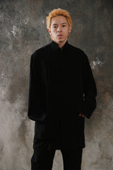 Ground Y Yohji Yamamoto CREPE DE CHINE SHAKA BUTTON STAND COLLAR SHIRT 山本耀司副線 三醋酸縐絲中式立領襯衫外套