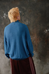 Polo Ralph Lauren Cotton Pique Quarter-Zip Sweater Blue 棉質半拉鍊立領針織衫