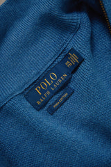 Polo Ralph Lauren Cotton Pique Quarter-Zip Sweater Blue 棉質半拉鍊立領針織衫