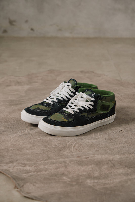 Gosha Rubchinskiy x Vans Half Cab LX Green Camo/Black聯名限定款 黑色麂皮拼接綠色叢林迷彩中筒滑板鞋