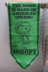 Vintage 1969 Snoopy "The Moon Is Made Of American Cheese" Pennant Towel 復古史努比「月球是由美國起司做的!」紀念旗/掛布