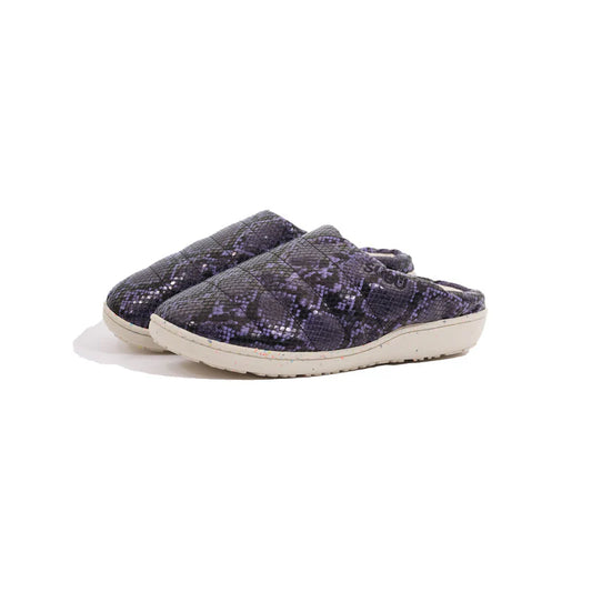 SUBU RE: PYTHON PURPLE Warm Water-Repellent Slippers Snake Pattern Purple