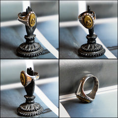 Sterling Silver & Brass Fly Ring fly engraved sterling silver and brass ring