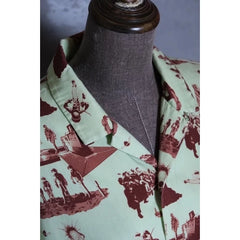 Name. 18S/S Space Pattern Shirt Japanese designer brand movie space odyssey print wide open collar shirt made in Japan