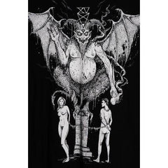 ヒロ・リディカート 2013 サタン T シャツ アンダーグラウンド メタル ミュージック イラストレーター アダムとイブ ロールオーバー ライン ショート T シャツ 日本製