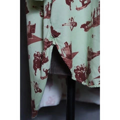 Name. 18S/S Space Pattern Shirt Japanese designer brand movie space odyssey print wide open collar shirt made in Japan