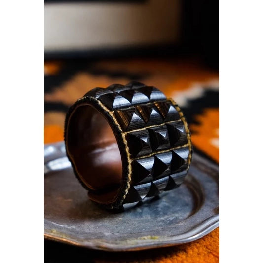 Undercover 03S/S "SCAB" Wood Rivet Bracelet Takahashi Jun's masterpiece wooden rivet linen leather bracelet