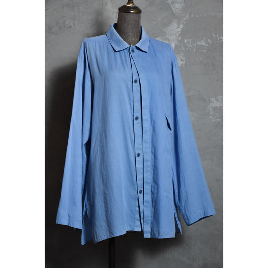 ヨウジヤマモト プールオム - コットンリネン レイヤードシャツ