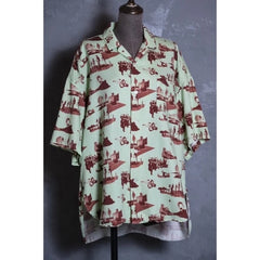 Name. 18S/S Space Pattern Shirt Japanese designer brand movie space odyssey print wide open collar shirt made in Japan