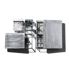 GLASS BOX WITH RECYCLE STEEL LID / Jewelry Double