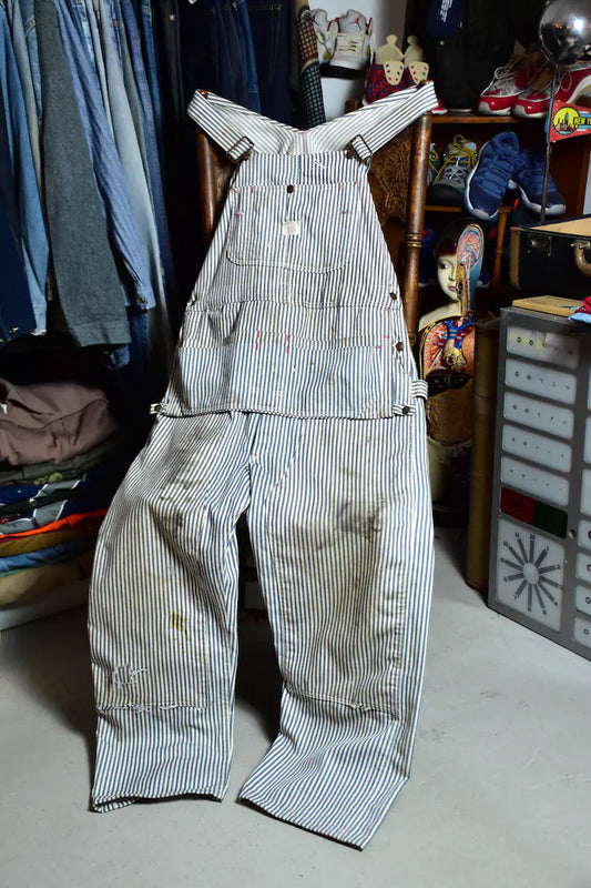 1940’s Vintage “Headlight” Striped Work Coveralls