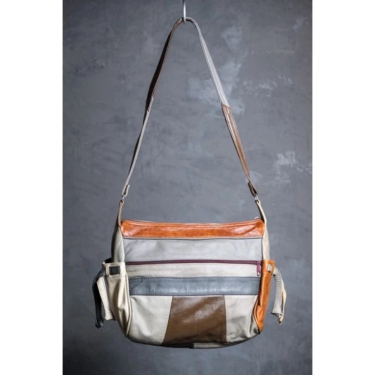 1980’s Vintage Leather Patch Shoulder Bag 古著真皮拼接老包 斜背包 墨西哥製