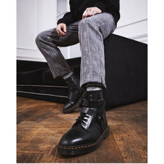 Dr. Martens Cristofor Leather Harness Boots Dr. Martens equestrian style leather lace-up boots
