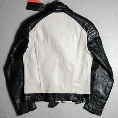 ネイバーフッド 08F/W ゴートレザー ブリッツ ジャケット 滝沢伸介の初期のシープスキン ツートン ナイト レザー ジャケット 日本製