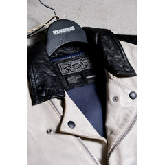 ネイバーフッド 08F/W ゴートレザー ブリッツ ジャケット 滝沢伸介の初期のシープスキン ツートン ナイト レザー ジャケット 日本製