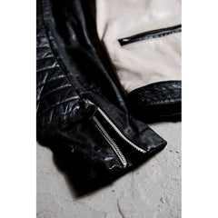 ネイバーフッド 08F/W ゴートレザー ブリッツ ジャケット 滝沢伸介の初期のシープスキン ツートン ナイト レザー ジャケット 日本製