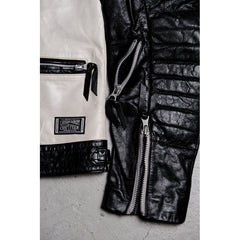 ネイバーフッド 08F/W ゴートレザー ブリッツ ジャケット 滝沢伸介の初期のシープスキン ツートン ナイト レザー ジャケット 日本製