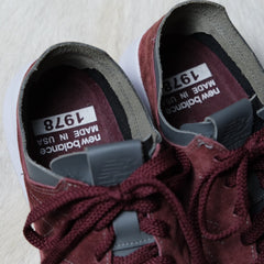 ニューバランス 1978 アメリカ製「バーガンディダークグレー」アメリカ製 NB バーガンディレッドとグレー ML1978BN