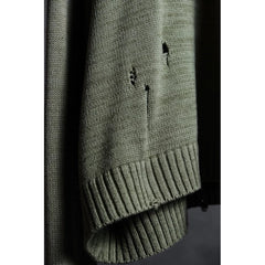 KAPITAL Smiley Patch Knit Distressed Sweatshirt Crewneck Smiley Patch Knit Distressed Sweatshirt Crewneck