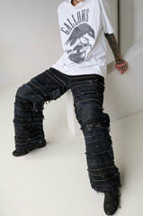 Remake Vintage Multi Patchwork Denim Jeans 古著重製系列 多重拼接闊腿牛仔褲