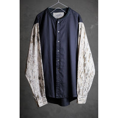 Casely-Hayford 13A/W Pattern Sleeve Shirt 英國設計師品牌 樹皮印花拼接襯衫