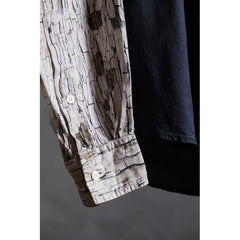 Casely-Hayford 13A/W Pattern Sleeve Shirt 英國設計師品牌 樹皮印花拼接襯衫