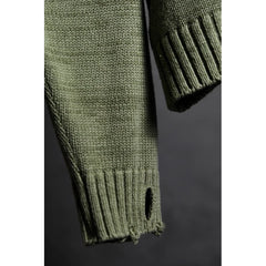 KAPITAL Smiley Patch Knit Distressed Sweatshirt Crewneck Smiley Patch Knit Distressed Sweatshirt Crewneck