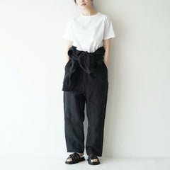 BASISBROEK 22S/S LEIDEN JUMPSUIT - BLACK ベルギー製日本人デザイナーブランドのリネンジャンプスーツ
