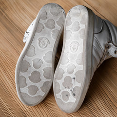 MONCLER Leather High Top Sneaker - White French boutique brand white high-top sneakers