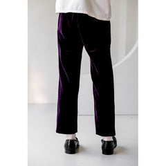 Haider Ackermann- 14FW Velvet Tailored Trousers dark purple velvet suit pants