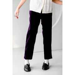 Haider Ackermann- 14FW Velvet Tailored Trousers dark purple velvet suit pants