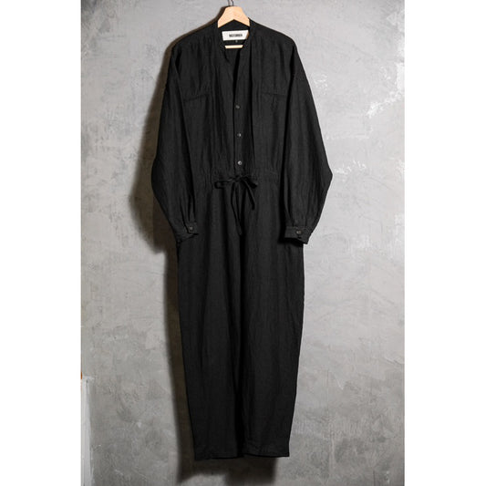BASISBROEK 22S/S LEIDEN JUMPSUIT - BLACK 日本設計師品牌 亞麻連身服 比利時製
