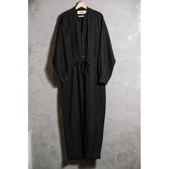 BASISBROEK 22S/S LEIDEN JUMPSUIT - BLACK ベルギー製日本人デザイナーブランドのリネンジャンプスーツ