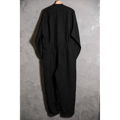 BASISBROEK 22S/S LEIDEN JUMPSUIT - BLACK ベルギー製日本人デザイナーブランドのリネンジャンプスーツ