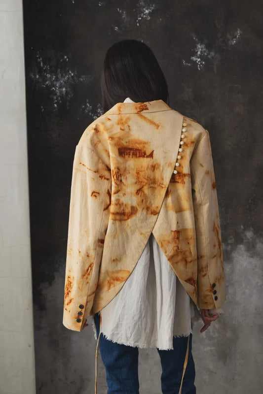 Professor.E Abstract Cut Out Blazer - Rusted Dyed