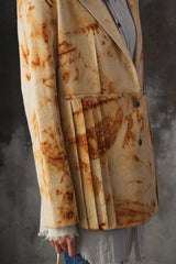 Professor.E Abstract Cut Out Blazer - Rusted Dyed