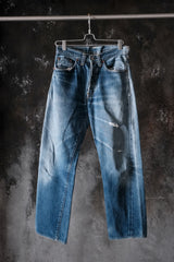 Levi's Vintage Clothing Lot 201 LVC Repaired Selvedge Denim Jeans Boro Repair Denim Pants LVC Lot 201 復刻 赤耳丹寧 大面積修補款