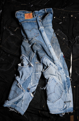 Remake Vintage Multi Pocket Patch Denim Jeans古著重製系列 多口袋拼接牛仔褲