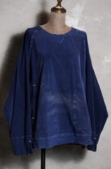 Porter Classic Nylon Stretch Sweatshirt Katsuyuki Yoshida's indigo-dyed nylon sweatshirt made in Japan (product at Anemone Studio)